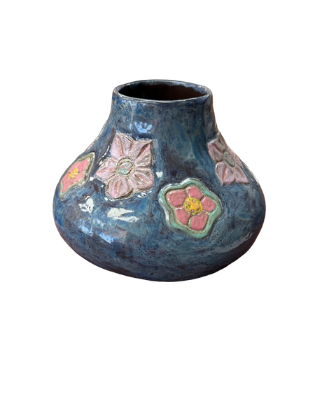 Single Multi Flower Pit Fired Pottery by Lisa Lindler