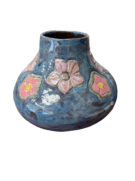 Single Multi Flower Pit Fired Pottery by Lisa Lindler