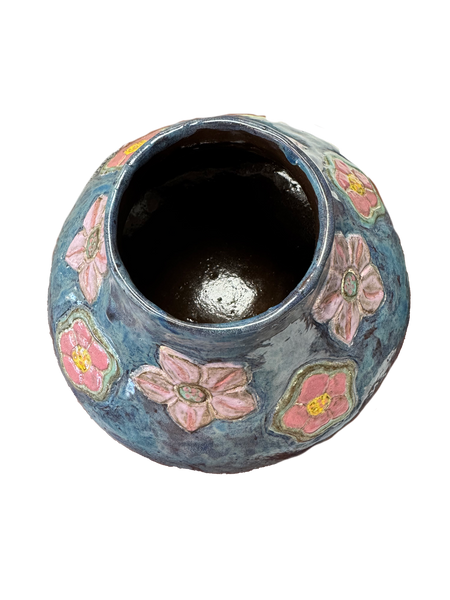 Single Multi Flower Pit Fired Pottery by Lisa Lindler