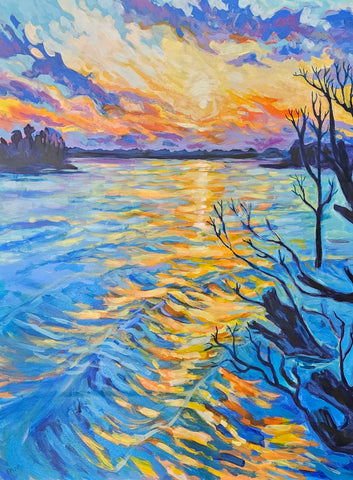 "Lake Sunset from Shore" Lake Murray by Mercy (EMM) Clonts